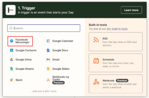 Bước 2 Chọn Facebook Messenger để tích hợp